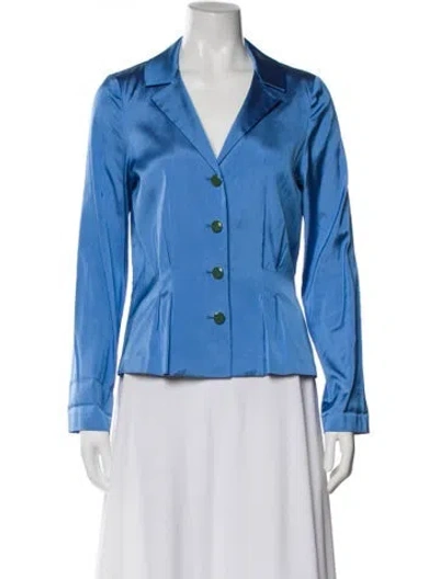 Pre-owned Leggiadro Silk Blazer In Blue