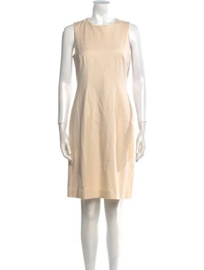Pre-owned Leggiadro Silk Knee-length Dress In Neutral