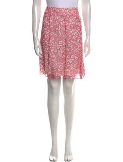Pre-owned Leggiadro Silk Knee-length Skirt W/ Tags In Pink
