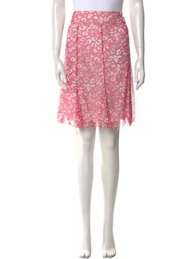 Pre-owned Leggiadro Silk Knee-length Skirt W/ Tags In Pink