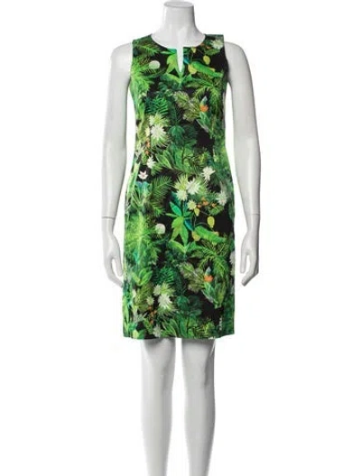 Pre-owned Leggiadro Silk Mini Dress In Green
