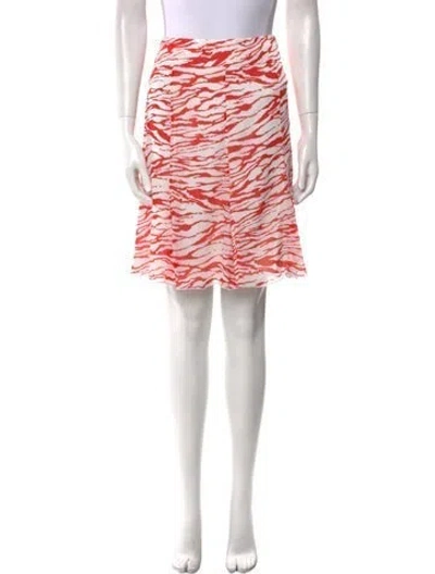 Pre-owned Leggiadro Striped Knee-length Skirt W/ Tags In Red