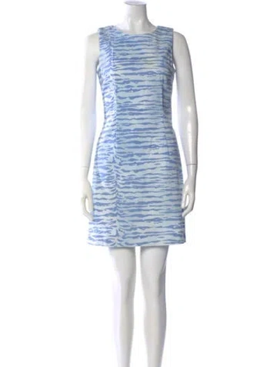 Pre-owned Leggiadro Striped Mini Dress In Blue