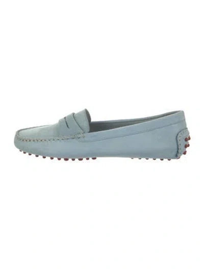 Pre-owned Leggiadro Suede Loafers In Blue
