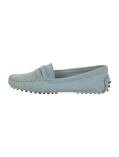 Pre-owned Leggiadro Suede Loafers In Blue