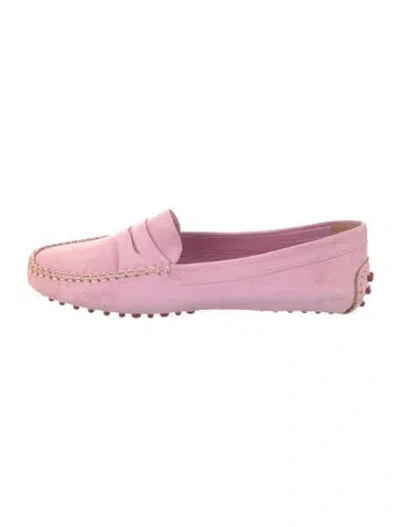 Pre-owned Leggiadro Suede Loafers In Pink