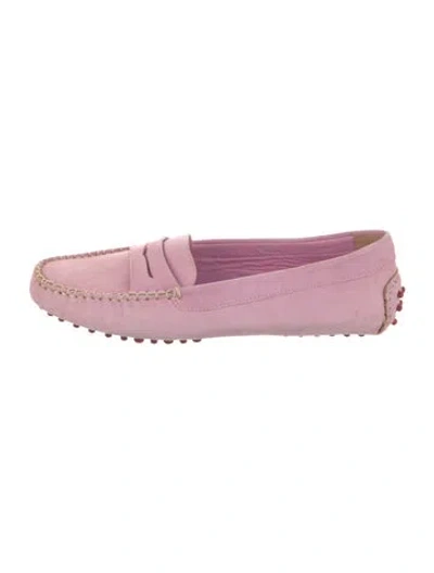 Pre-owned Leggiadro Suede Loafers In Pink