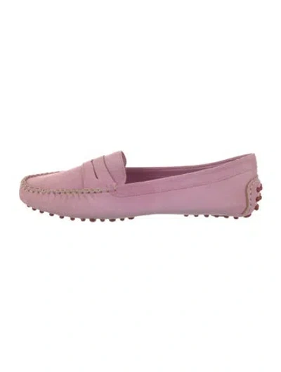 Pre-owned Leggiadro Suede Loafers In Pink