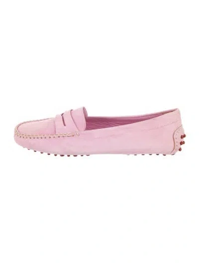 Pre-owned Leggiadro Suede Loafers In Pink