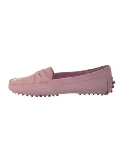 Pre-owned Leggiadro Suede Loafers In Pink