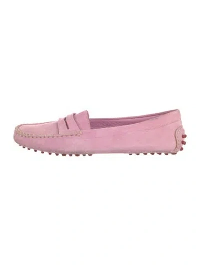 Pre-owned Leggiadro Suede Loafers In Pink