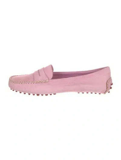 Pre-owned Leggiadro Suede Loafers W/ Tags In Pink
