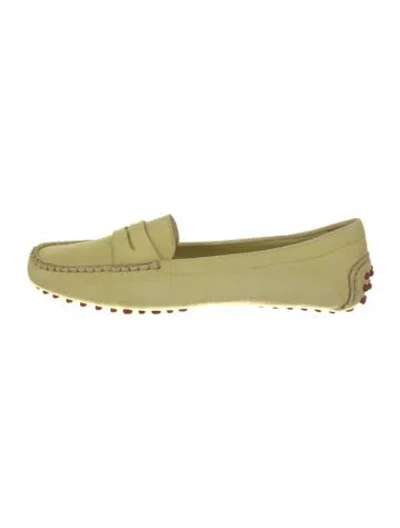 Pre-owned Leggiadro Suede Loafers In Yellow