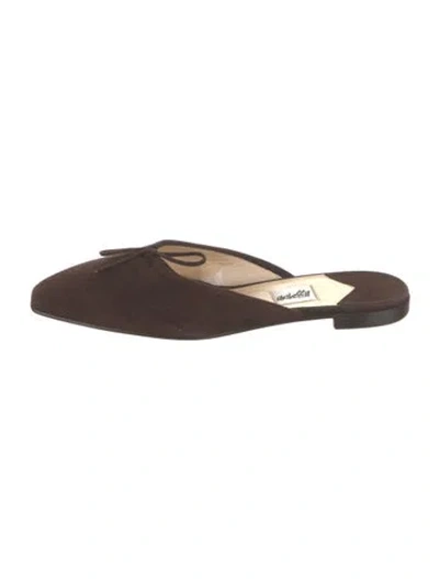 Pre-owned Leggiadro Suede Mules In Brown