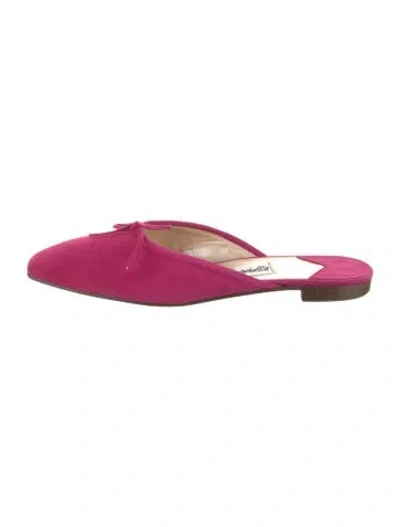 Pre-owned Leggiadro Suede Mules In Purple