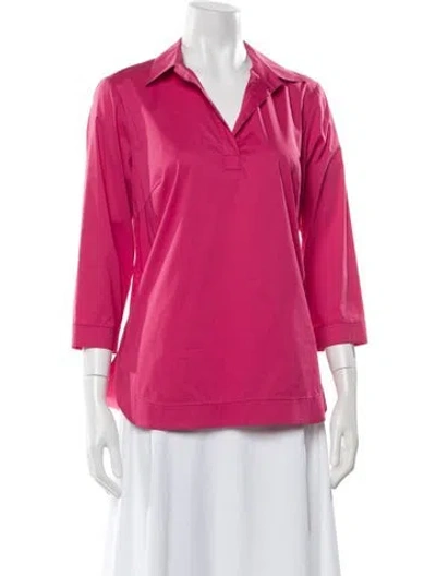 Pre-owned Leggiadro Three-quarter Sleeve Top W/ Tags In Pink