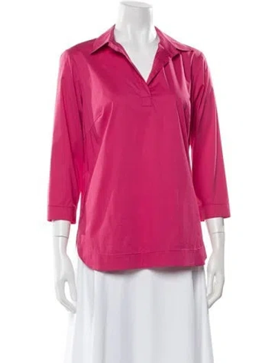 Pre-owned Leggiadro Three-quarter Sleeve Top W/ Tags In Pink