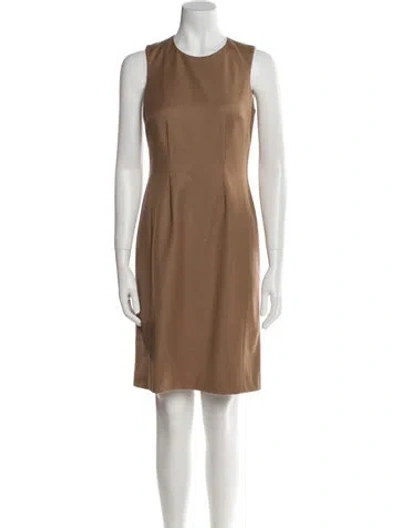 Pre-owned Leggiadro Virgin Wool Mini Dress W/ Tags In Neutral