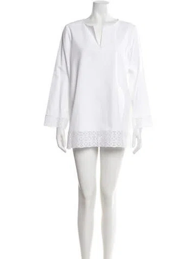 Pre-owned Leggiadro V-neck Mini Dress In Neutral