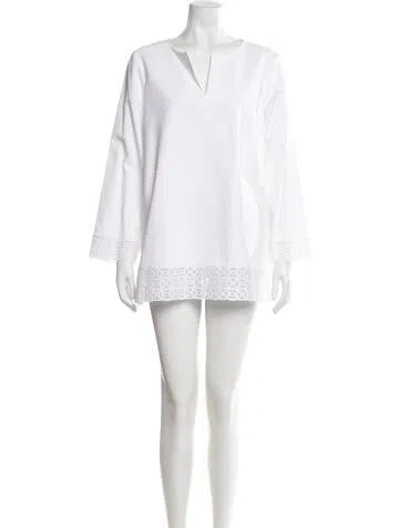 Pre-owned Leggiadro V-neck Mini Dress W/ Tags In Neutral