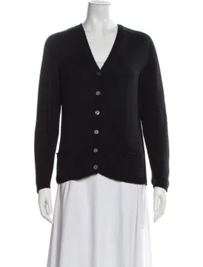 Pre-owned Leggiadro V-neck Sweater In Black
