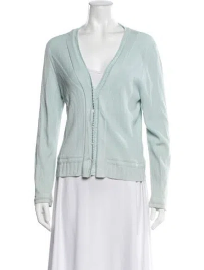 Pre-owned Leggiadro V-neck Sweater In Green