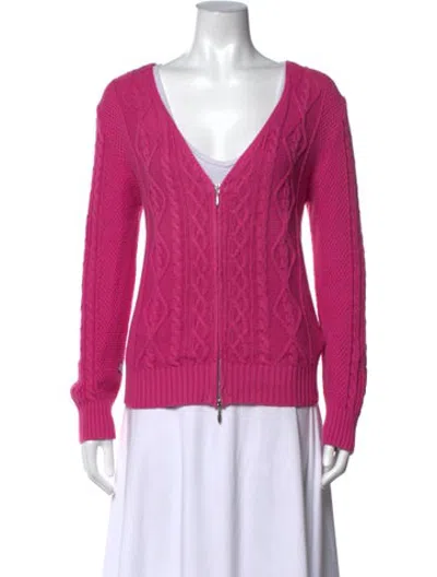 Pre-owned Leggiadro V-neck Sweater In Pink