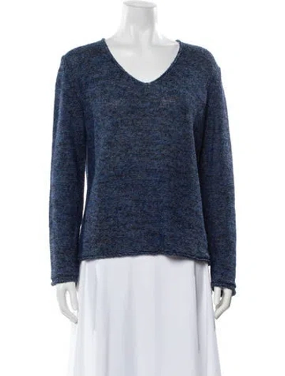 Pre-owned Leggiadro V-neck Sweater W/ Tags In Blue