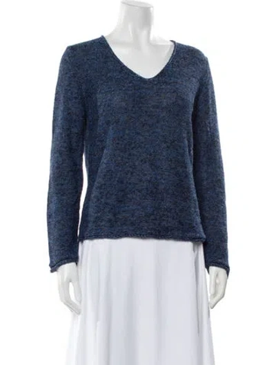 Pre-owned Leggiadro V-neck Sweater W/ Tags In Blue