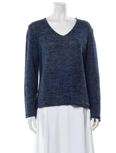 Pre-owned Leggiadro V-neck Sweater W/ Tags In Blue