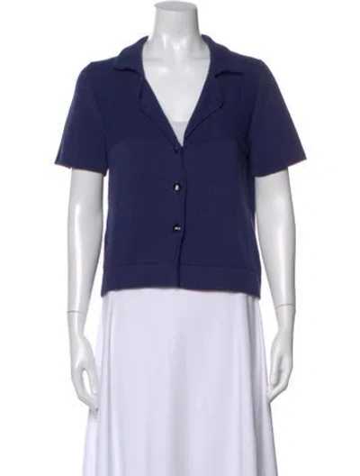 Pre-owned Leggiadro V-neck Sweater W/ Tags In Blue