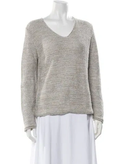 Pre-owned Leggiadro V-neck Sweater W/ Tags In Neutral