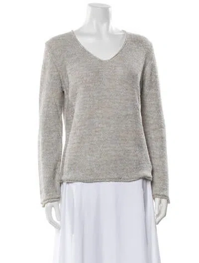 Pre-owned Leggiadro V-neck Sweater W/ Tags In Neutral