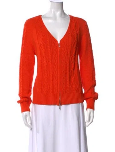 Pre-owned Leggiadro V-neck Sweater W/ Tags In Orange