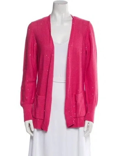 Pre-owned Leggiadro V-neck Sweater W/ Tags In Pink