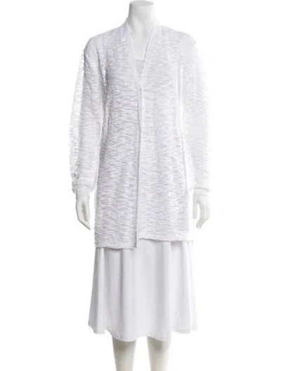 Pre-owned Leggiadro V-neck Sweater In White