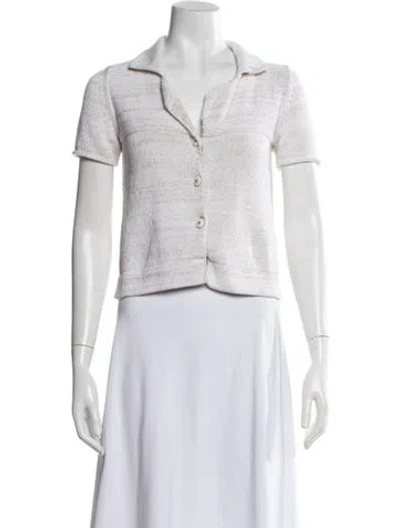 Pre-owned Leggiadro V-neck Sweater In White