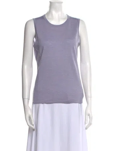 Pre-owned Leggiadro Wool Crew Neck Top W/ Tags In Purple