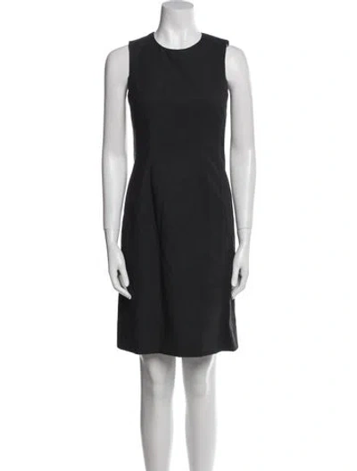 Pre-owned Leggiadro Wool Knee-length Dress In Black