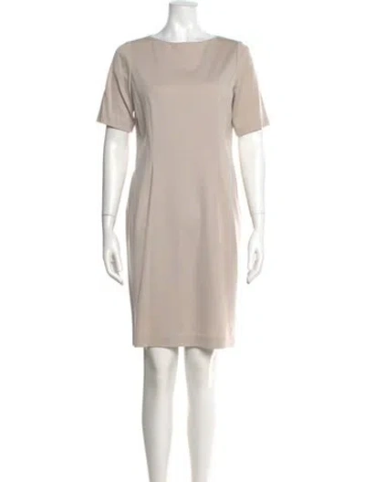 Pre-owned Leggiadro Wool Knee-length Dress In Neutral