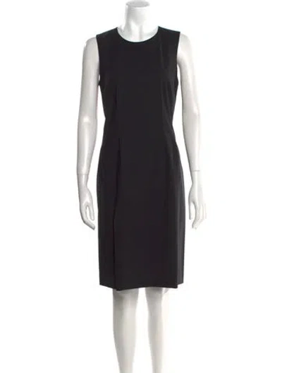Pre-owned Leggiadro Wool Knee-length Dress W/ Tags In Black