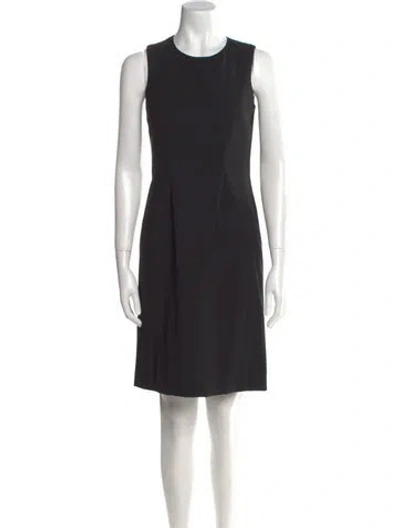 Pre-owned Leggiadro Wool Knee-length Dress W/ Tags In Black