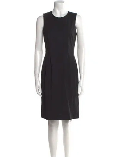 Pre-owned Leggiadro Wool Knee-length Dress W/ Tags In Black