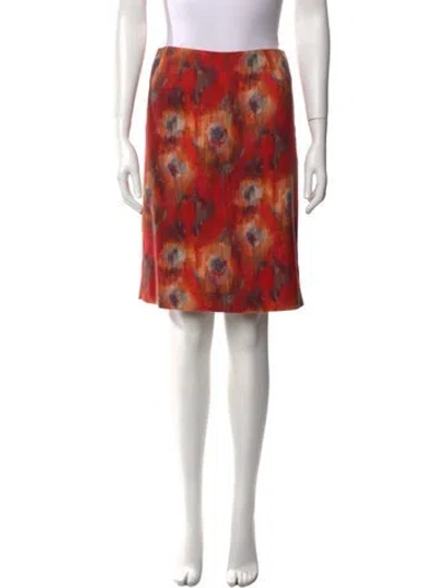 Pre-owned Leggiadro Wool Knee-length Skirt W/ Tags In Red