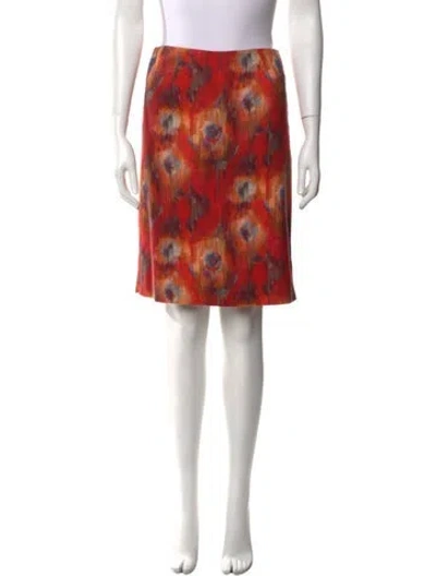 Pre-owned Leggiadro Wool Knee-length Skirt W/ Tags In Red