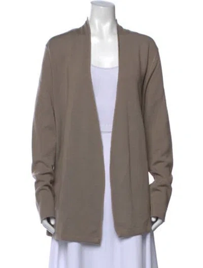 Pre-owned Leggiadro Wool Open Front Sweater In Neutral