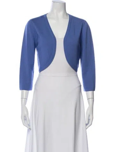 Pre-owned Leggiadro Wool V-neck Sweater In Blue
