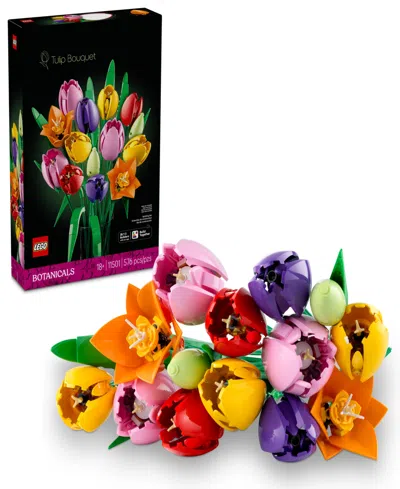 Lego Botanicals Tulip Bouquet Flower Decor Building Kit 11501, 576 Pieces In Transparent