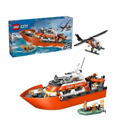 Lego Kids' City Coast Guard Rescue Boat & Helicopter Toy 60504 In Red