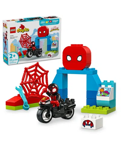 Lego Babies' Duplo Marvel Spin's Motorcycle Adventure Set 10424 In Multi Color